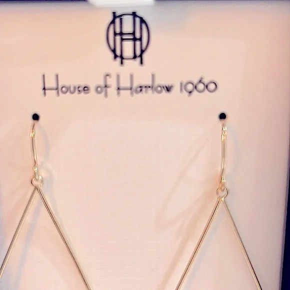 NIB House of Harlow gold earrings - Picture 3 of 4